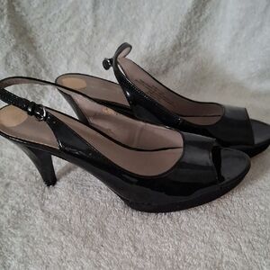 Elegant Black Peep-Toe Heels